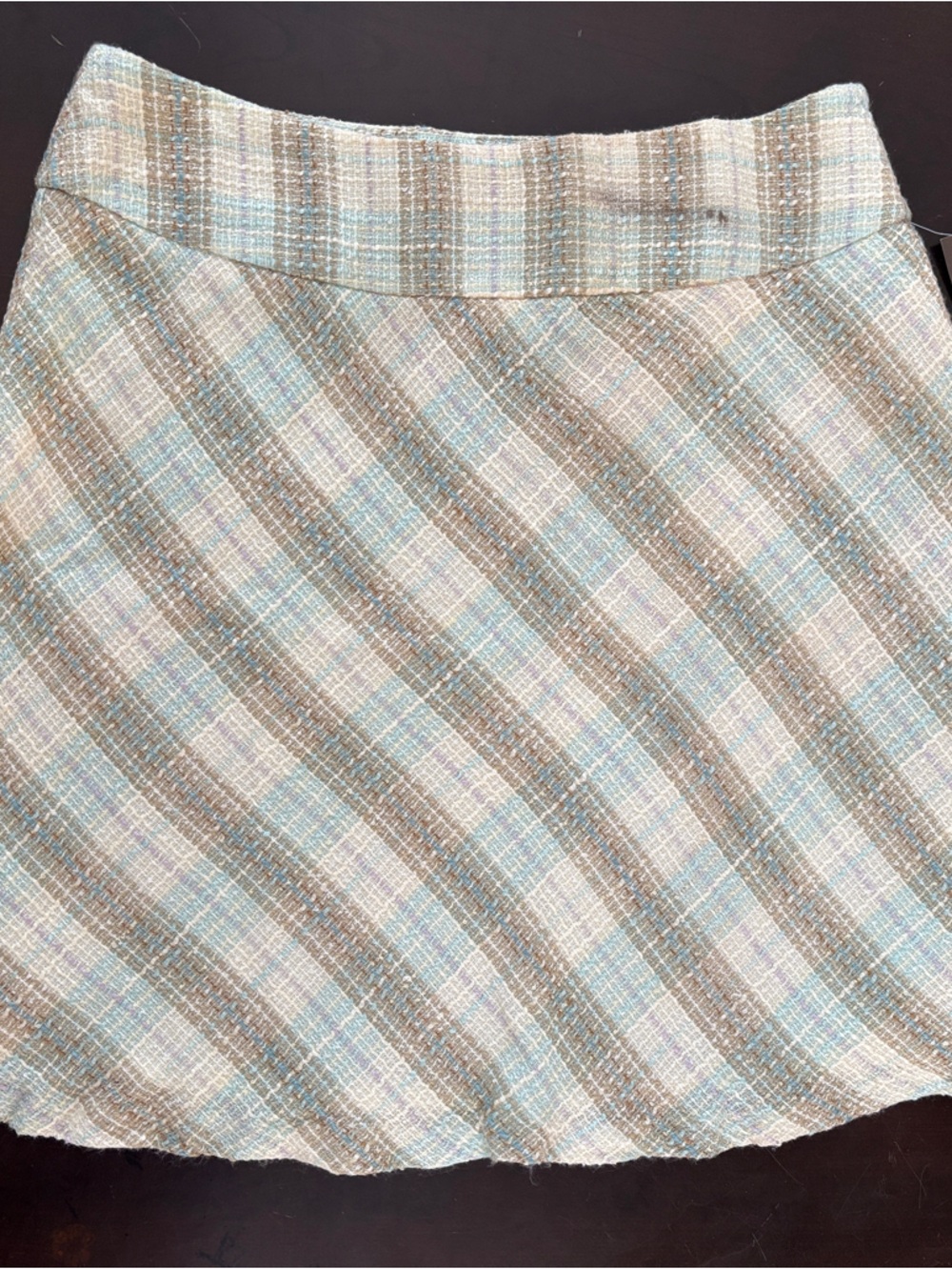 NWT Vintage Y2K Merona Pastel Plaid Tweed A-Line Skirt Plus Size 18